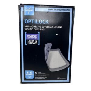 MedLine OptiLock Non Adhesive Dressings 8" x 12"‎ Super Absorbent Polymer 10 Pk